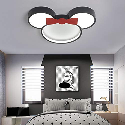 Habitación para niños Lámparas de techo LED 6000K luz blanca Sombra Metal Acrílico Disney Lámpara de techo Minnie Niño Guardería Dormitorio Habitación de estudio Lámpara interior,Ø50cm~24w