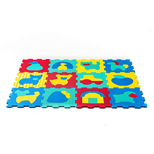 Hakuna Matte Alfombra Puzzle Infantil para Niños | 12 Piezas Espuma EVA con Tema de Granja | 20% + Gruesa y Suave para Gatear y Aprender |100% Segura, No Toxica, sin Olor