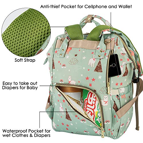 HALOViE Mochila para Pañales Mochila de Pañales y Biberones Bolsa de Pañales Para Bebés Bolso Maternal Cambiador Impermeable Gran Capacidad Bolso de Viaje Multifuncional Organizador Cochecito