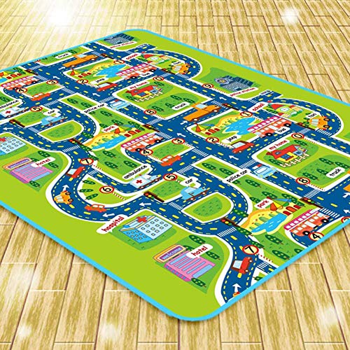 Haodene Bebé De Arrastre Mat con Circuito De Carretera Antideslizante Impermeable Juego Mat Carpet Uso Interior O Exterior