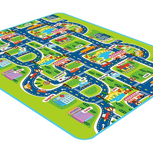 Haodene Bebé De Arrastre Mat con Circuito De Carretera Antideslizante Impermeable Juego Mat Carpet Uso Interior O Exterior