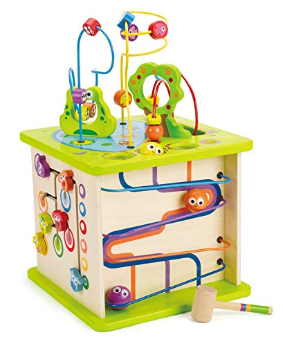 Hape- Cubo Madera Infantil con Laberinto Campo (Barrutoys E1810)