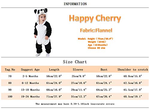 Happy Cherry - Bebé Traje de Disfraces con Capucha Mono Mameluco Recién Nacido Ropa de Una Pieza Franela Animado Animal Pijama Saco de Dormir Niños Niñas -19-24 Meses