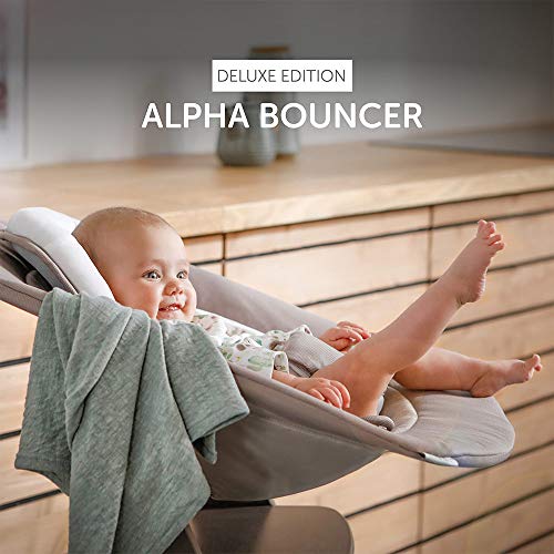 Hauck Bouncer 2 en 1 Deluxe para Tronas Alpha y Beta Plus - Hamaca para recién nacidos con respaldo reclinable y función mecedora - Sand