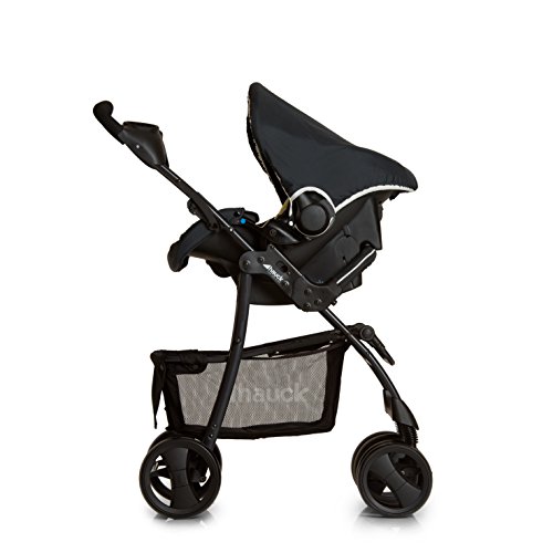 Hauck carro Shopper SLX trioset Disney, coche de bebes 3 piezas de capazo, sillita y grupo 0+, botellero, facil y comodo plegado, para recien nacidos hasta bebes/niños de 25 kg, negro