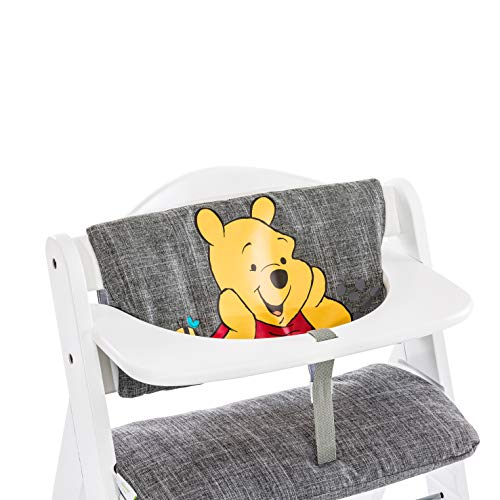 Hauck - Cojín Deluxe para Trona Alpha - 2 piezas - Asiento acolchado, Reductor de asiento, Almohadilla para silla alta – Pooh Gris