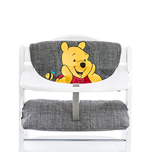 Hauck - Cojín Deluxe para Trona Alpha - 2 piezas - Asiento acolchado, Reductor de asiento, Almohadilla para silla alta – Pooh Gris