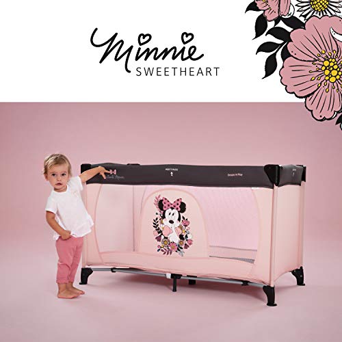 Hauck Dream N Play - Cuna de viaje 3 piezas 120 x 60cm, bebe, incluido colchóncito y bolsa de transporte, de 0+ meses hasta 15 kg, plegado y montaje fácil, ligera y estable, rosa