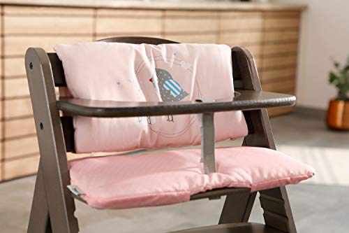 Hauck Highchair Pad Deluxe - Cojin protector para trona alta modelo hauck Alpha+, colocación fácil, Birdie/rosa