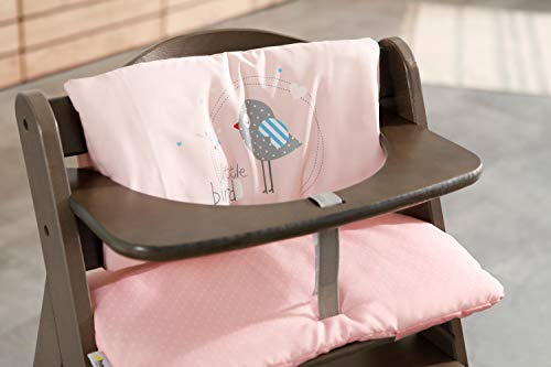 Hauck Highchair Pad Deluxe - Cojin protector para trona alta modelo hauck Alpha+, colocación fácil, Birdie/rosa