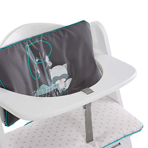 Hauck Highchair Pad Deluxe - Cojin protector para trona alta modelo hauck Alpha+, colocación fácil, Forest Fun/turquesa