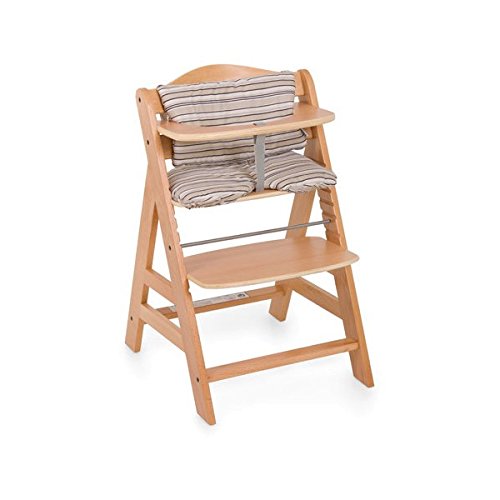 Hauck Highchairpad Multi Stripe - Cojín para trona, funda de 2 piezas transpirable, medidas 30 x 30 y 47 x 25 cm, estampado a rayas