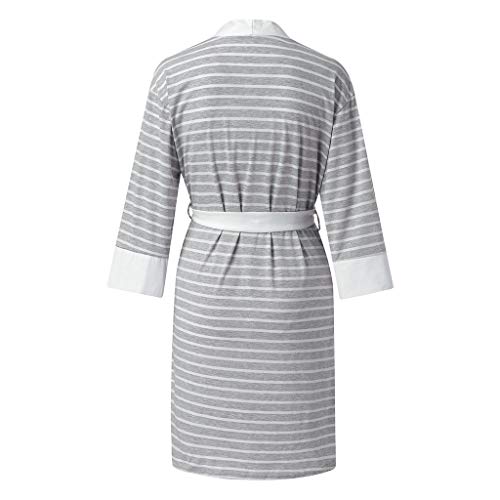 HCFKJ Ropa Premamá Invierno Talla Grande para Mujer Embarazadas Cuidado De Maternidad Bata Delivery Robe Hospital Vestido De Lactancia Materna (XXL, Gris A)