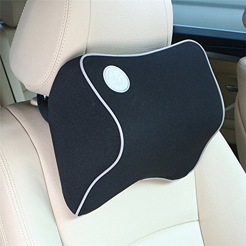 HCMAX Almohada para el Reposacabezas del Coche - Cojín Cervical con Soporte de Cuello para el Asiento del Coche - con Espuma de Memoria para Conducir - con Cubierta Extraíble