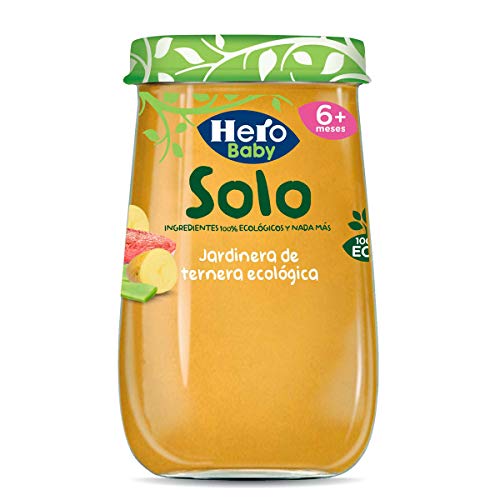 Hero Baby Solo Jardinera de Ternera Tarrito de Puré Ecológico Alimento para Bebés a partir de 6 meses Pack de 12 x 190 g