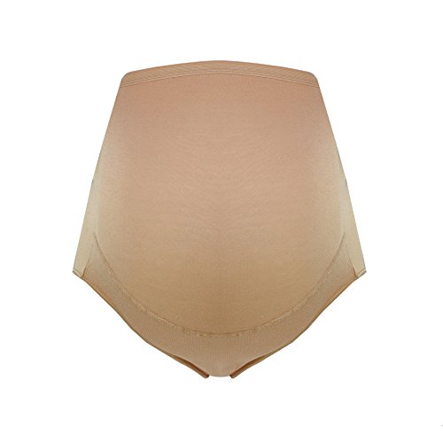 Herzmutter Calzoncillos de Embarazo - Bragas de Maternidad - Braguita de premamá - Ropa Interior para Futura mamá - Algodón - 5100 (XL, Beige)