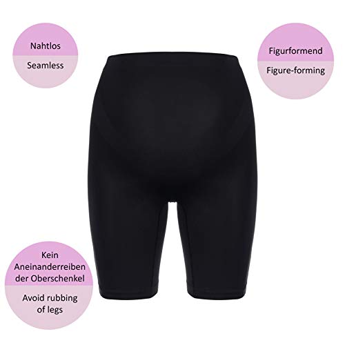 Herzmutter Calzoncillos de Embarazo - Bragas de Maternidad - Pantalones sin Costura - Braguita de premamá - Ropa Interior para Futura mamá - 5520 (M/L, Schwarz, 2X)