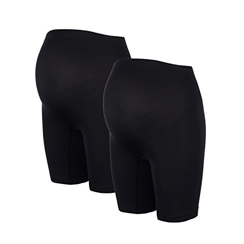 Herzmutter Calzoncillos de Embarazo - Bragas de Maternidad - Pantalones sin Costura - Braguita de premamá - Ropa Interior para Futura mamá - 5520 (M/L, Schwarz, 2X)