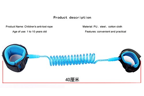 Hillento Bebé Anti-lost Cinturón Arnés de Seguridad, Arnes para Niños Antiperdida, Niño Anti-lost Correa de Muñeca para Caminar, Compras etc(1,5 metro, Azul )