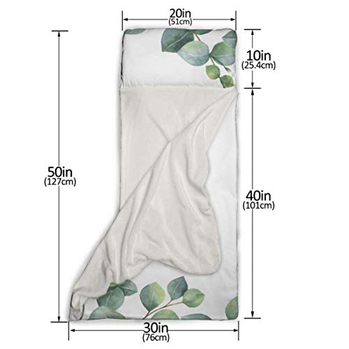 Hojas de eucalipto Decoración verde Colchonetas para la guardería Cunas de guardería para niños pequeños con diseño de manta y almohadas enrollables Ideal para preescolares Guarderías para dormir 50