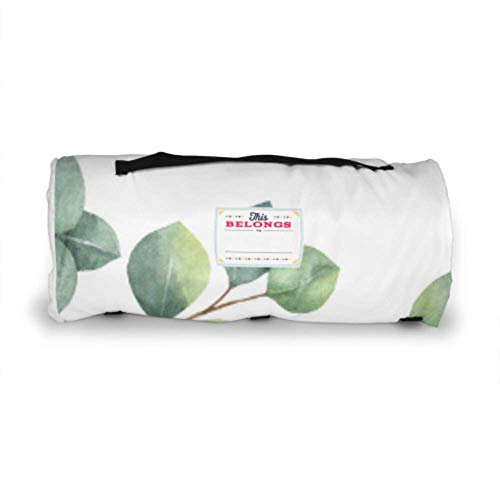 Hojas de eucalipto Decoración verde Colchonetas para la guardería Cunas de guardería para niños pequeños con diseño de manta y almohadas enrollables Ideal para preescolares Guarderías para dormir 50