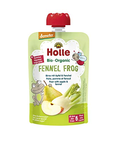 Holle Smoothie Fennel Frog / Pera, Manzana, Hinojo (+6 Meses) 100 g - Pack de 12