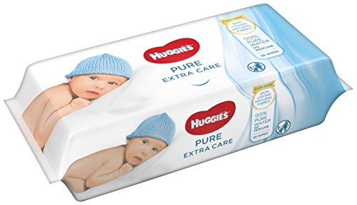 Huggies Pure Extra Care Toallitas para Bebé - 1 caja con 4 paquetes (3 x 56 toallitas por paquete)