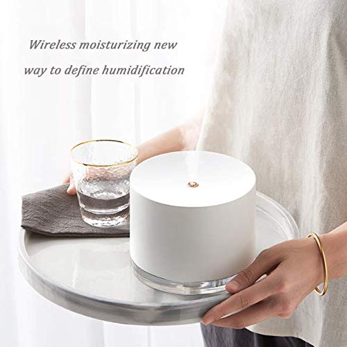 Humidificador, gran capacidad de 780 ml, batería USB2000mAh, fuente de alimentación ultrasónica sin agua, volumen de pulverización 30-50 ml / adecuado para escritorio de automóvil doméstico ,Blanco