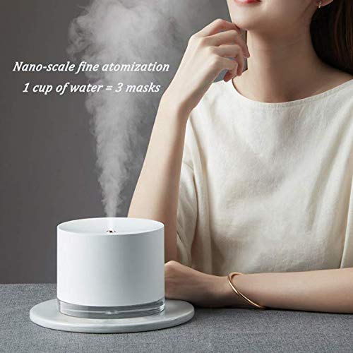 Humidificador, gran capacidad de 780 ml, batería USB2000mAh, fuente de alimentación ultrasónica sin agua, volumen de pulverización 30-50 ml / adecuado para escritorio de automóvil doméstico ,Blanco