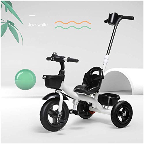 HYLH Triciclo para NiñOs De 2 A 3 AñOs, Triciclo para NiñOs 2-6 Nuevo DiseñO Inteligente Triciclo para NiñOs Triciclo para NiñOs 2 En 1 para NiñOs PequeñOs (Verde), White