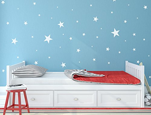 I-love-Wandtattoo Pegatina de Pared Set habitación Infantil Estrellas Blancas para Pegar Mural Pegatinas