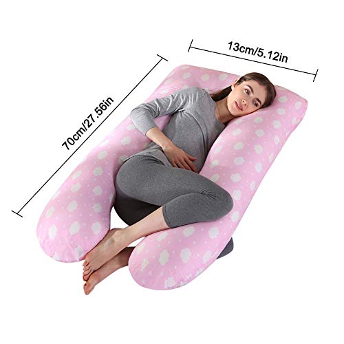 iBàste Cojín de Embarazo en Forma de U para Dormir de Lado, con Funda extraíble y Lavable, Mochi