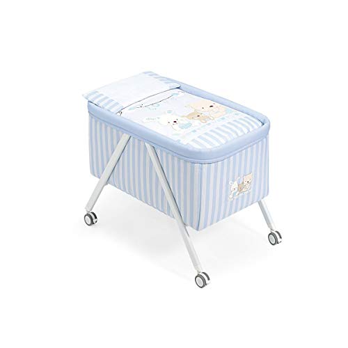 Interbaby Love - Minicuna de aluminio + textil, color gris/azul