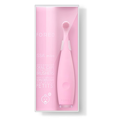 ISSA Mikro De FOREO Es El Cepilo De Dientes Infantil Eléctrico Y Delicado Para Los Niños Más Pequeños (0-5 Años), Pearl Pink, Delicados Filamentos De Silicona Medico, Usb Recargable