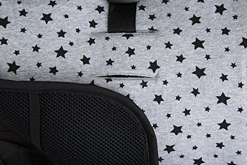 JANABEBE Funda Colchoneta para Cochecitos + Arneses (Black Star)