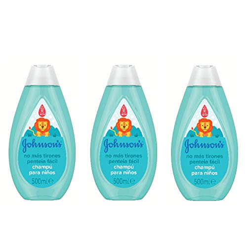 Johnson's Baby Champú No Más Tirones para Niños, Deja el Cabello Suave, Liso y Fácil de Peinar - 3 x 500 ml