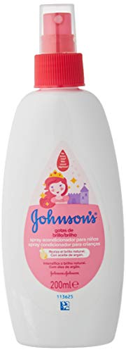 Johnson's Gotas de Brillo Acondicionador en Spray para niños, cabellos más brillantes, suaves y sedosos - 3 x 200 ml