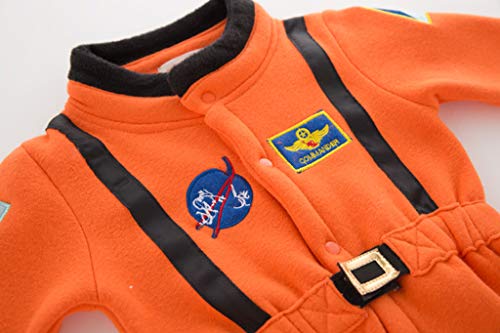 Juego De Roles Bebé NiñO NiñA Mono De Manga Larga Traje Espacial Astronauta Ropa Gruesa Y Abrigada Pijama CóModo Traje De Juego Traje De Rendimiento Nuevo Fiesta De Regalo(Naranja,12-18 meses/95)