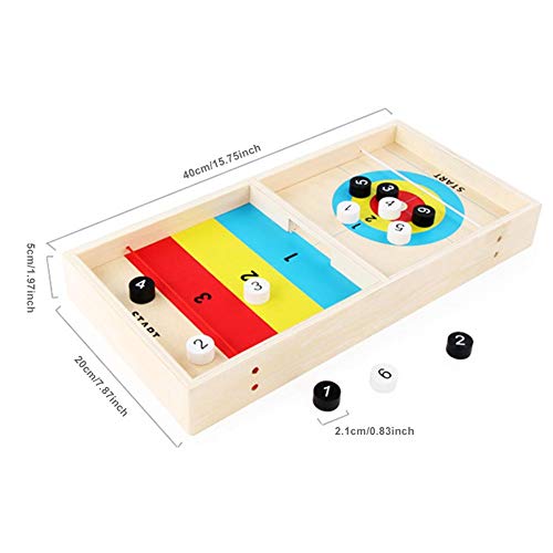 Juegos de mesa de curling 2-en-1 de madera para niños, zorro de hielo, hockey interactivo de escritorio, educación temprana, rompecabezas de 4-6 años de edad, juego de bolas de de más de 36 meses