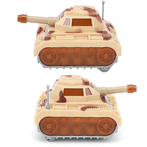 Juguete de tanque de iluminación educativa, rueda universal Modelo militar alimentado por batería Regalo de juguete de vehículo de ciencia de desarrollo temprano para niños pequeños(Leonado)