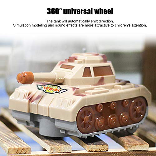 Juguete de tanque de iluminación educativa, rueda universal Modelo militar alimentado por batería Regalo de juguete de vehículo de ciencia de desarrollo temprano para niños pequeños(Leonado)