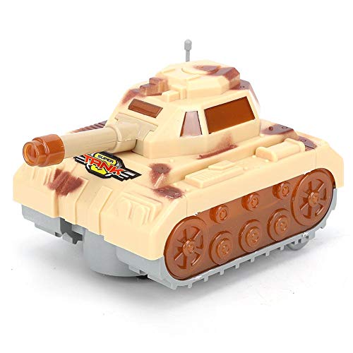 Juguete de tanque de iluminación educativa, rueda universal Modelo militar alimentado por batería Regalo de juguete de vehículo de ciencia de desarrollo temprano para niños pequeños(Leonado)