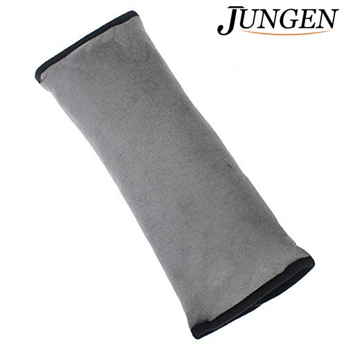 JUNGEN Almohada Bebe Almohadilla Cinturon Seguridad Coche Almohada Cinturón de Seguridad Hombro Almohadillas Proteger Cabeza de Hombro Cojín de Protección para Niños Dormir (Gris)