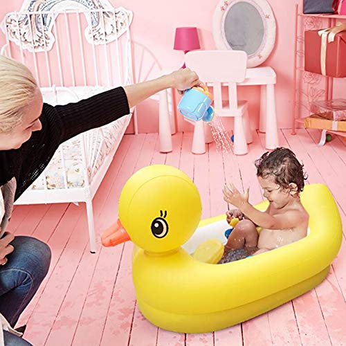 JUNJP Bañera Inflable de Pato Bañera Inflable para bebés, Mini Piscina portátil Lavabo de Ducha Plegable Gruesa y Suave para bebés, Adecuado para bebés de 0-3 años