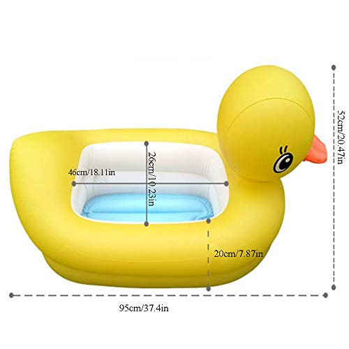 JUNJP Bañera Inflable de Pato Bañera Inflable para bebés, Mini Piscina portátil Lavabo de Ducha Plegable Gruesa y Suave para bebés, Adecuado para bebés de 0-3 años