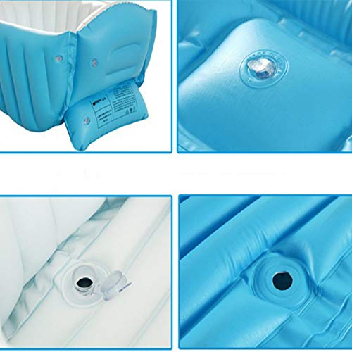 JUNJP Bañera Inflable para bebés Mini Piscina de Aire portátil Bebé para niños pequeños con Plato de Ducha Plegable Grueso y Suave Azul