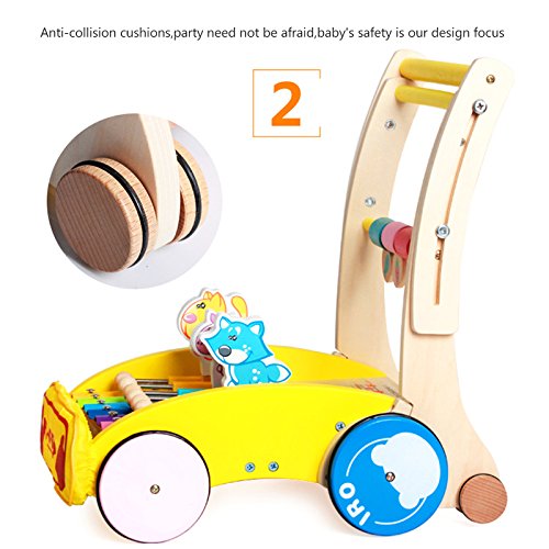 JZM Early Learning Wooden Children's Walker Carros Multifuncionales Walkers Venta Al por Mayor Music Walker Anti-Rollover