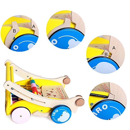 JZM Early Learning Wooden Children's Walker Carros Multifuncionales Walkers Venta Al por Mayor Music Walker Anti-Rollover