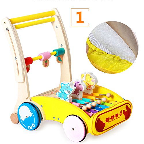 JZM Early Learning Wooden Children's Walker Carros Multifuncionales Walkers Venta Al por Mayor Music Walker Anti-Rollover