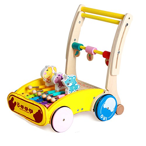 JZM Early Learning Wooden Children's Walker Carros Multifuncionales Walkers Venta Al por Mayor Music Walker Anti-Rollover